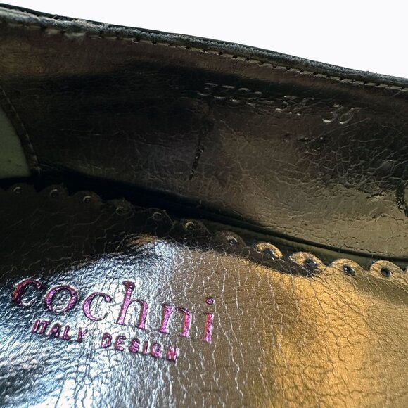 Cochni Black Leather Whimsigoth Goth Floral Lace Bow Point Toe Kitten Heel Sz 6 - Picture 8 of 9